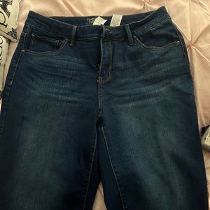 Woman’s dark blue denim